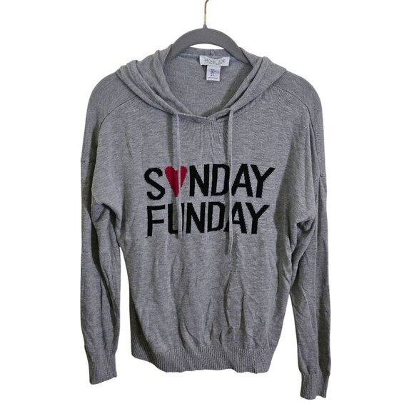 Rachel Zoe Sunday Funday Hooded Sweater Cashmere Blend Football Size S - Picture 2 of 6